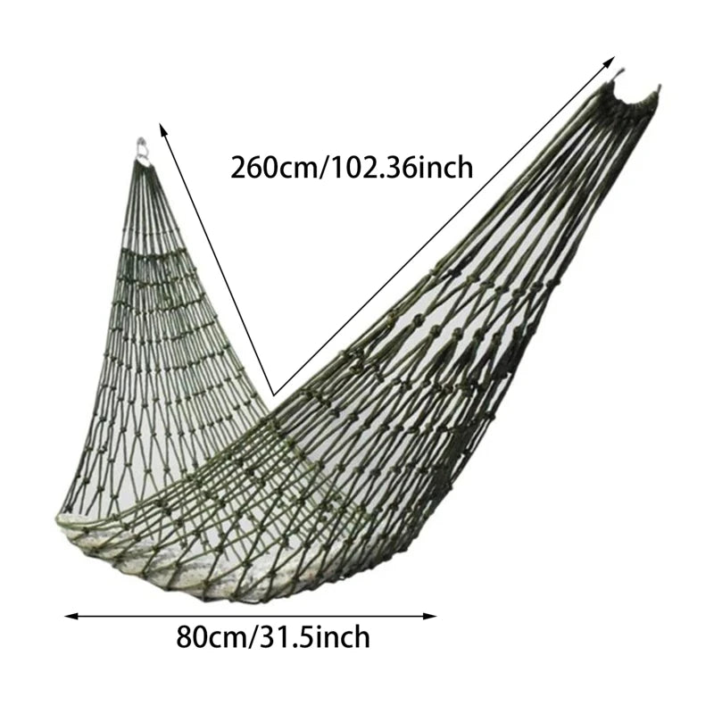 Portable Outdoor Sport Hammock, Outdoor Camping Hammock Mesh Net for Garden Beach Yard Travel Garden Swing Hanging Bed