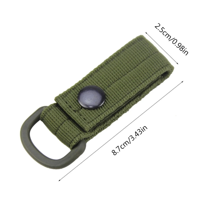 5 Pcs Belt Carabiner Loop Nylon Strap with D Rings Carabiner Loop Strap Key Holder Webbing Strap Attachment for Hiking