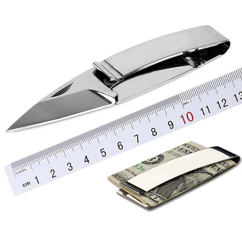 Wallet Note Clip Money Clip With Folding Mini Knife EDC Camping Multi-functional Tool Portable Keychain For Camping Accessories