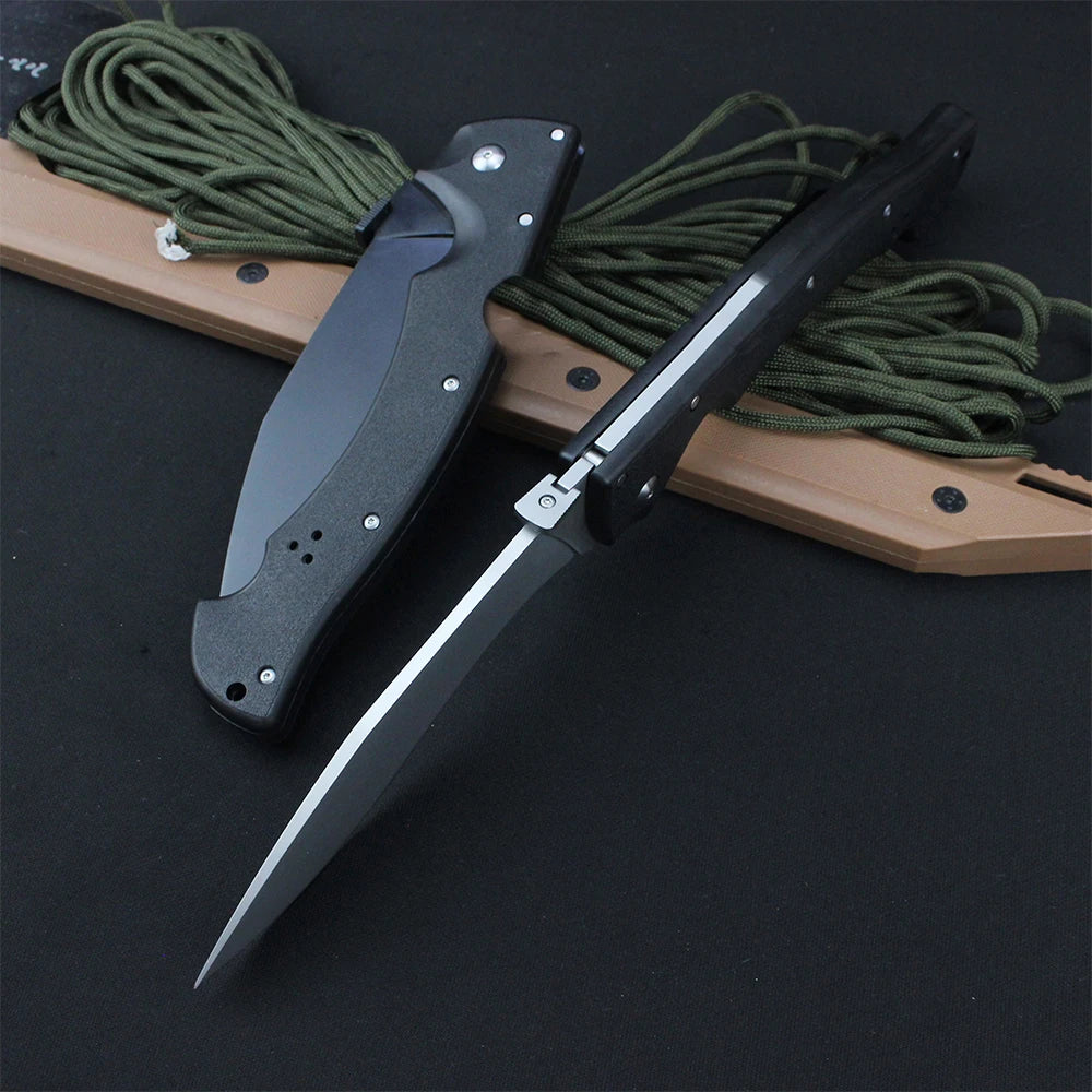 Large Rajah Cold Military Hunting Folding Knives AUS-10A Steel Blade Outdoor Survival Combat Self-defense Multipurpose Knife EDC