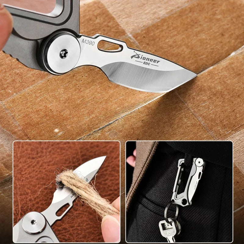 Titanium Alloy Buckle Outodoor Tool Multifuncational EDC Portable Keychain Unboxing Cutter Camping Hiking Survival Tool with BOX