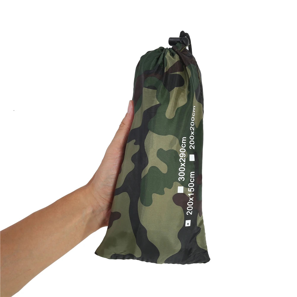 Outdoor Tarp Shelter, Camouflage Outdoor Rainproof Mat, Lightweight Tarp Shelter for Camping, Traveling - 3x2.9m UV Protection