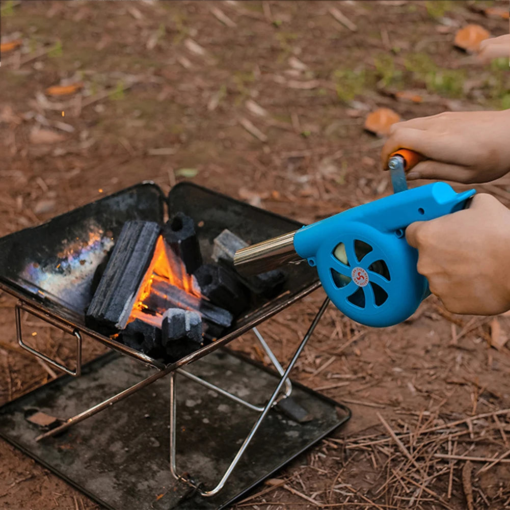 Portable Hand Crank Fan BBQ Fan Manual Air Blower Fast Fire Starter Grill Picnic Barbecue Outdoor Camping Stove Accessories