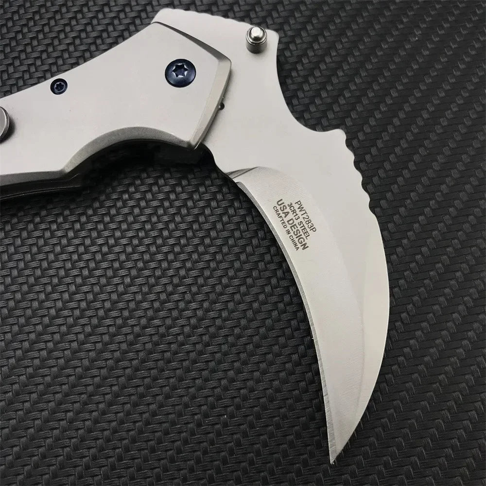 Tactical Wartech Scythe Ninja Folding Blade Claw Knife 420 Steel Death Pocket Karambit Knives Outdoor Camping Hunting EDC Tools