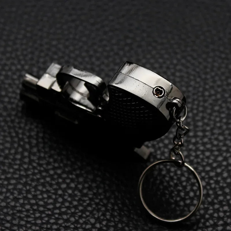 Cool Mini Pistol Lighter Revolver Gas Inflatable Jet Flame Windproof Lighters Metal Keychain Pendant Lighter Gun Cigarrette Gift