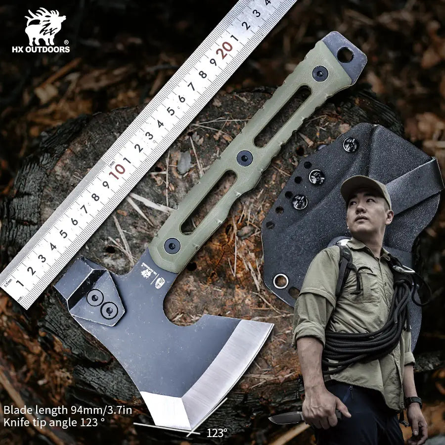 HX OUTDOORS Mercenarys Full Tang Camping Survival Touris Axe Hatchet Tactical Multifunctional Hunting Tools Tomahawk Hammer axes