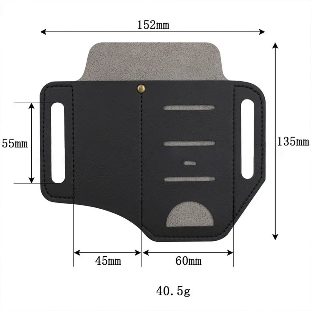 Outdoor Equipment Leather Sheath Holder Pocket Hunt Camp Outdoor Carry Belt Loop Case Flashlight Case Fold Knife Tool