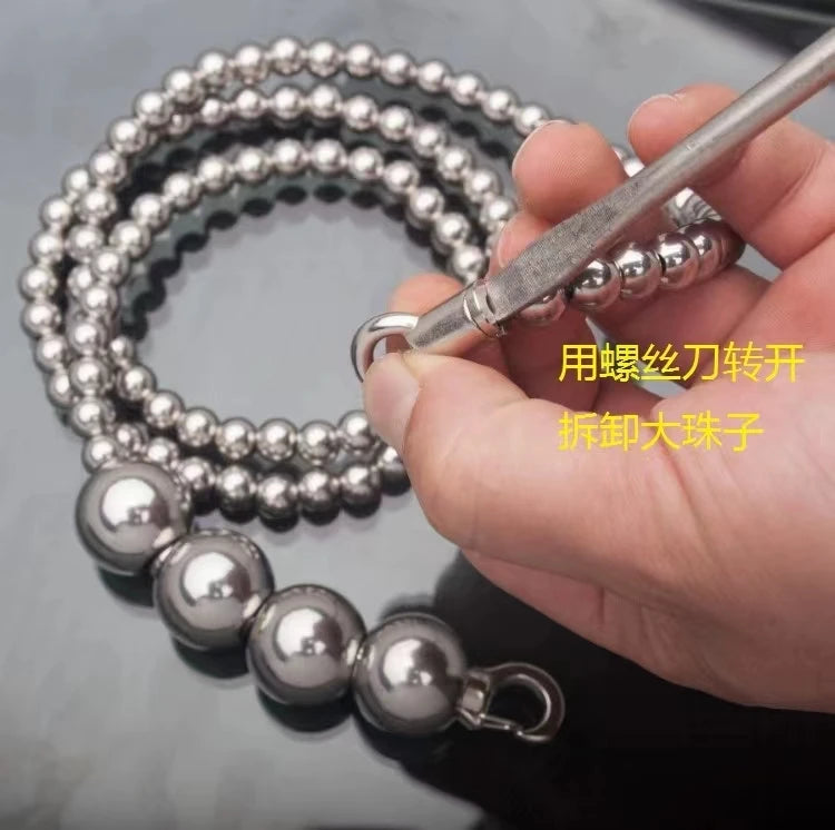 Big Steel Ball Self defense Bracelet Necklace Stainless Steel Whip Titanium Steel Car Personal Safety Weapon Broken Window