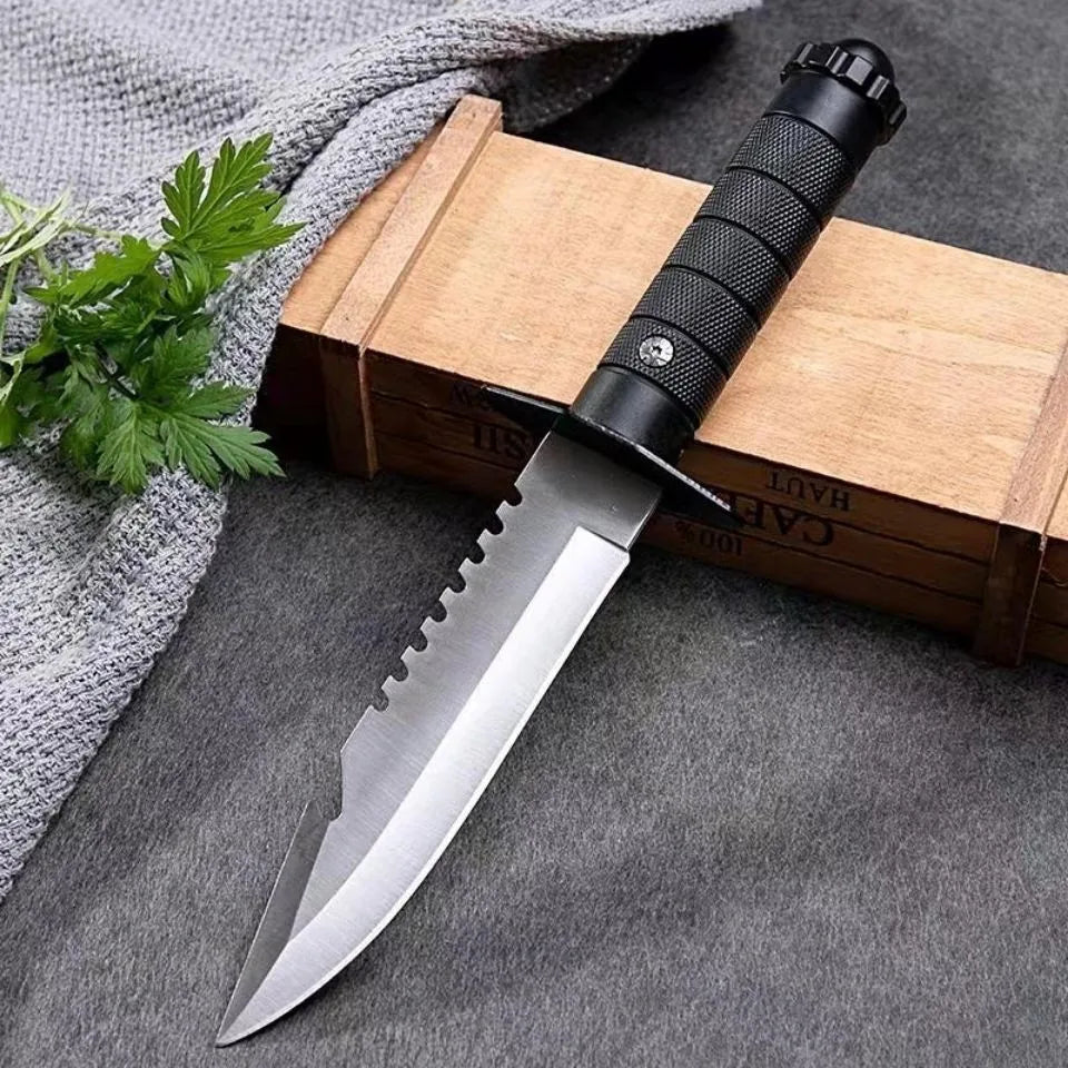 7CR17MOV Steel Sanding Light Tactical Straight Knife Jungle Camping Self-defense Straight Knife ABS Handle Hunting Knife