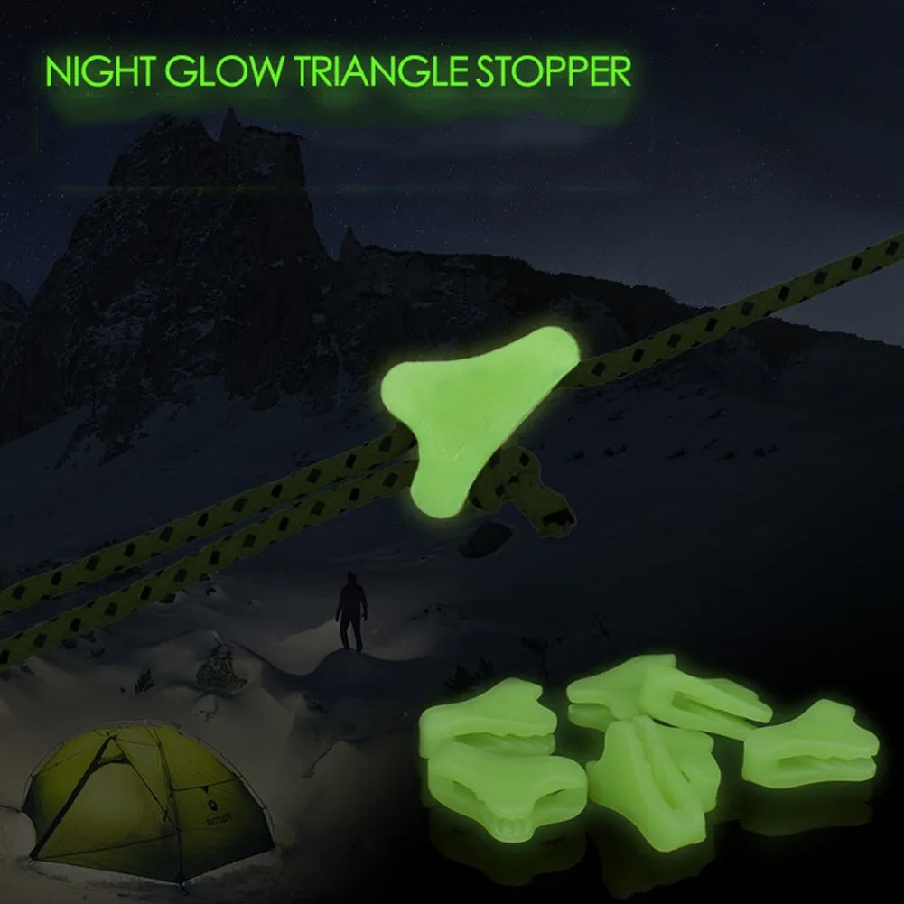 In The DARK Wind Rope Buckle Awning Tensioners Camping Tent GLOW GUYLINE RUNNERS Plastic High Quality Brand New