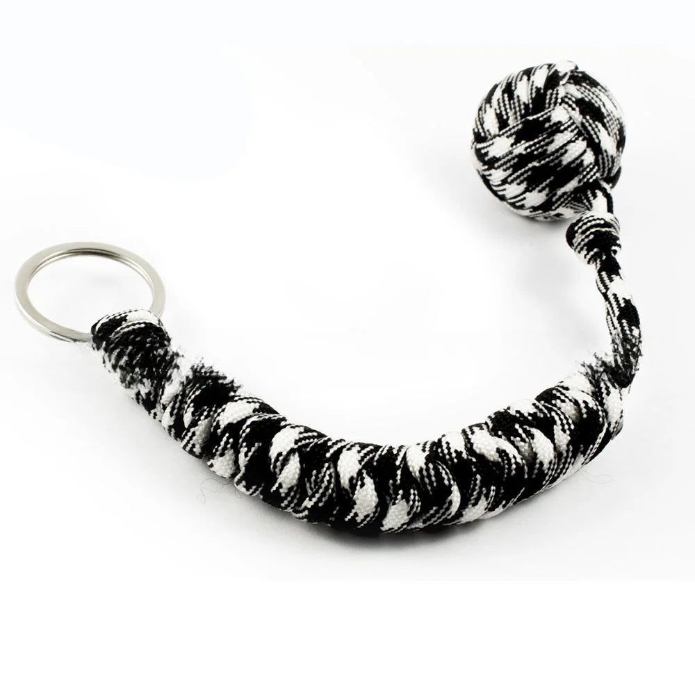 Use this braided outdoor paracord key ball Outdoor protection tool Outdoor paracord survival keychain 1PC