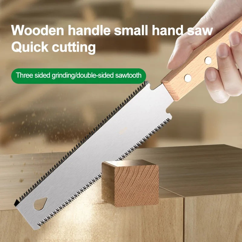 Japanese Style Hand Saw Single/Double Sided Fine Tooth Wood Saw SK5 Steel Flexible Hand Saw Garden Hand Tool for Woodworking