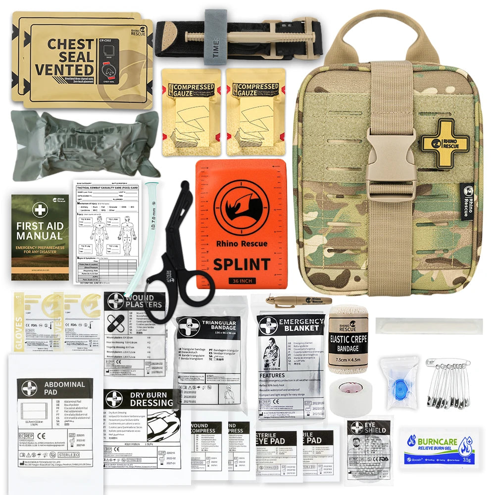 RHINO RESCUE-SE IFAK Trauma First Aid Kit,Tactical Medical Pouch for Car Home Travel Hiking and Camping,Emergency Survival Gear