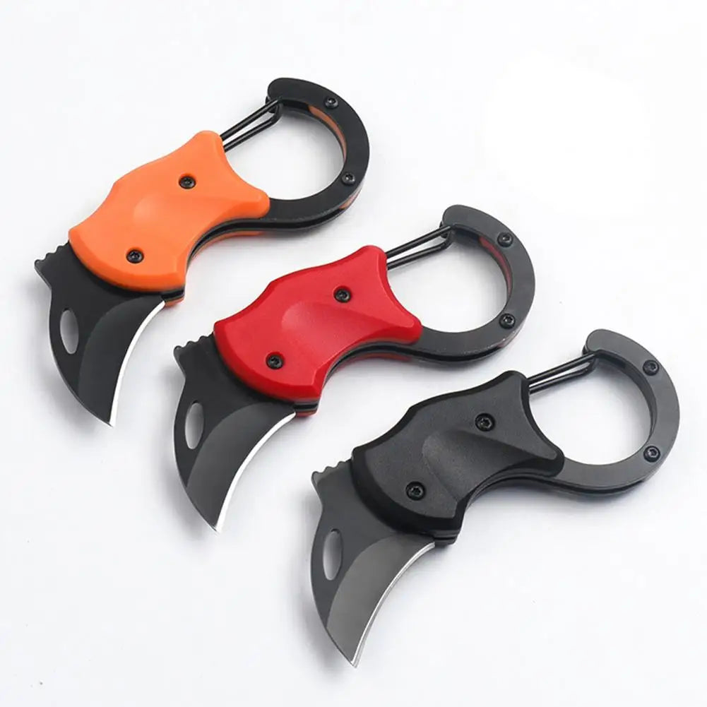 Mini Folding Claw Knife Multifunction Outdoor Survival Tool Portable Stainless Steel Knife Keychain Pocket Knife Keychain Ring