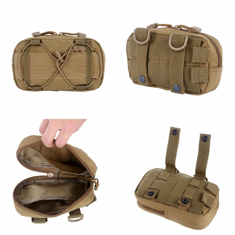 Molle Horizontal Admin tactical bag Compact 1000D Utility Edc Tool Gear Gadget Waist Bag Organizer Caming Molle Pouch