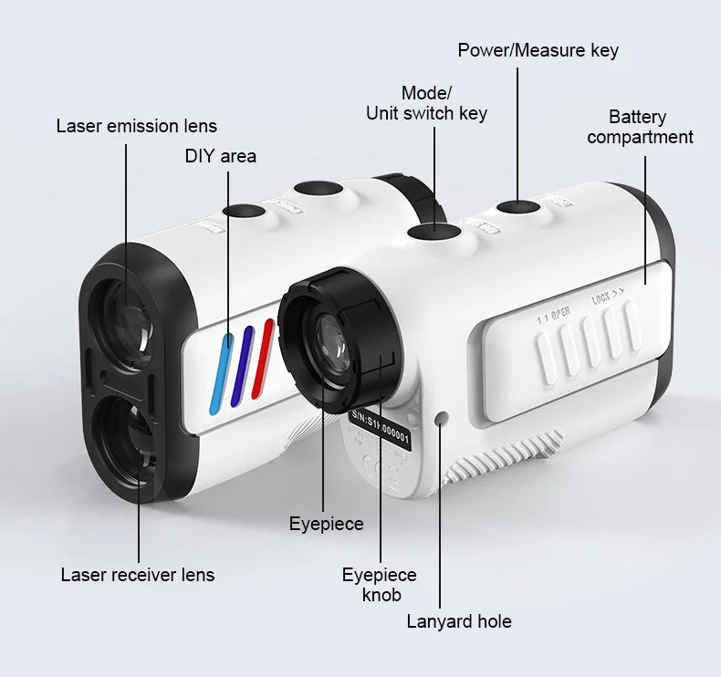 Mileseey PF2E Laser Rangefinder 400m 600M Yard/M  Mini 6x Telescope Distance Meter Angle Speed Measure For Golf,Hunting Finder