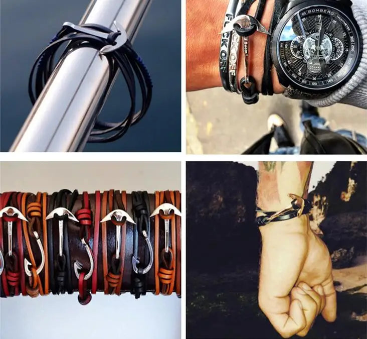 New Men bracelet Creative Black Airplane Anchor Bracelet Survival Bracelet Handmade Braided Rope Couple Bracelets For Men Women