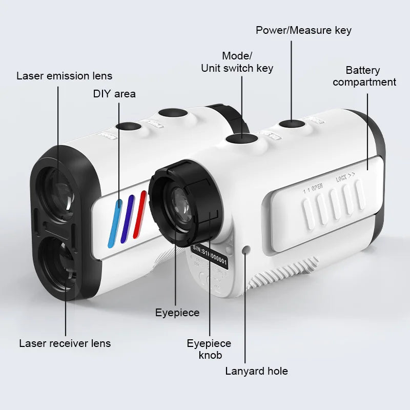 Mileseey PF2E Laser Rangefinder 400m 600M Yard/M  Mini 6x Telescope Distance Meter Angle Speed Measure For Golf,Hunting Finder